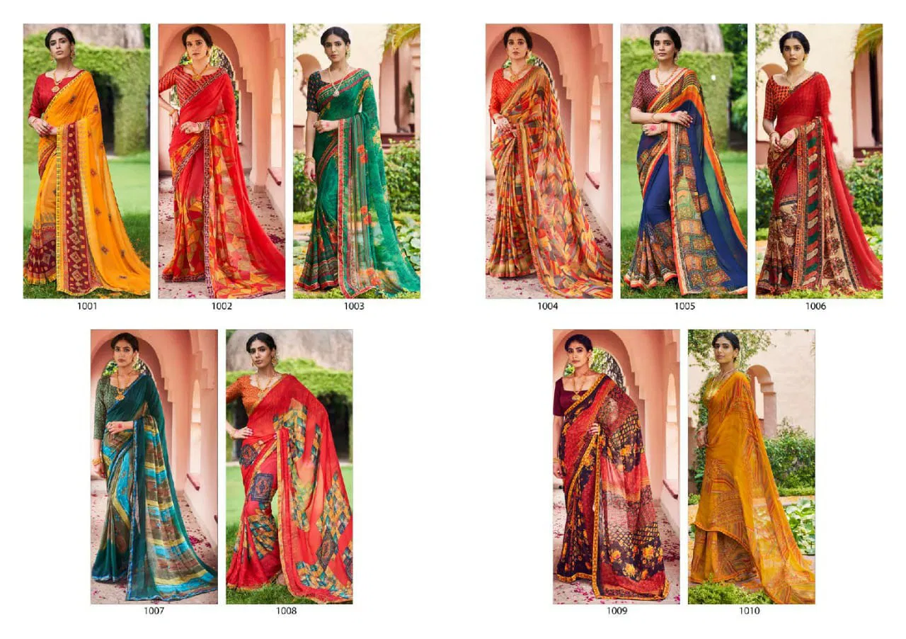 Saroj Mishita Festive Wear Georgette with Beautiful Designs Saree Collection
